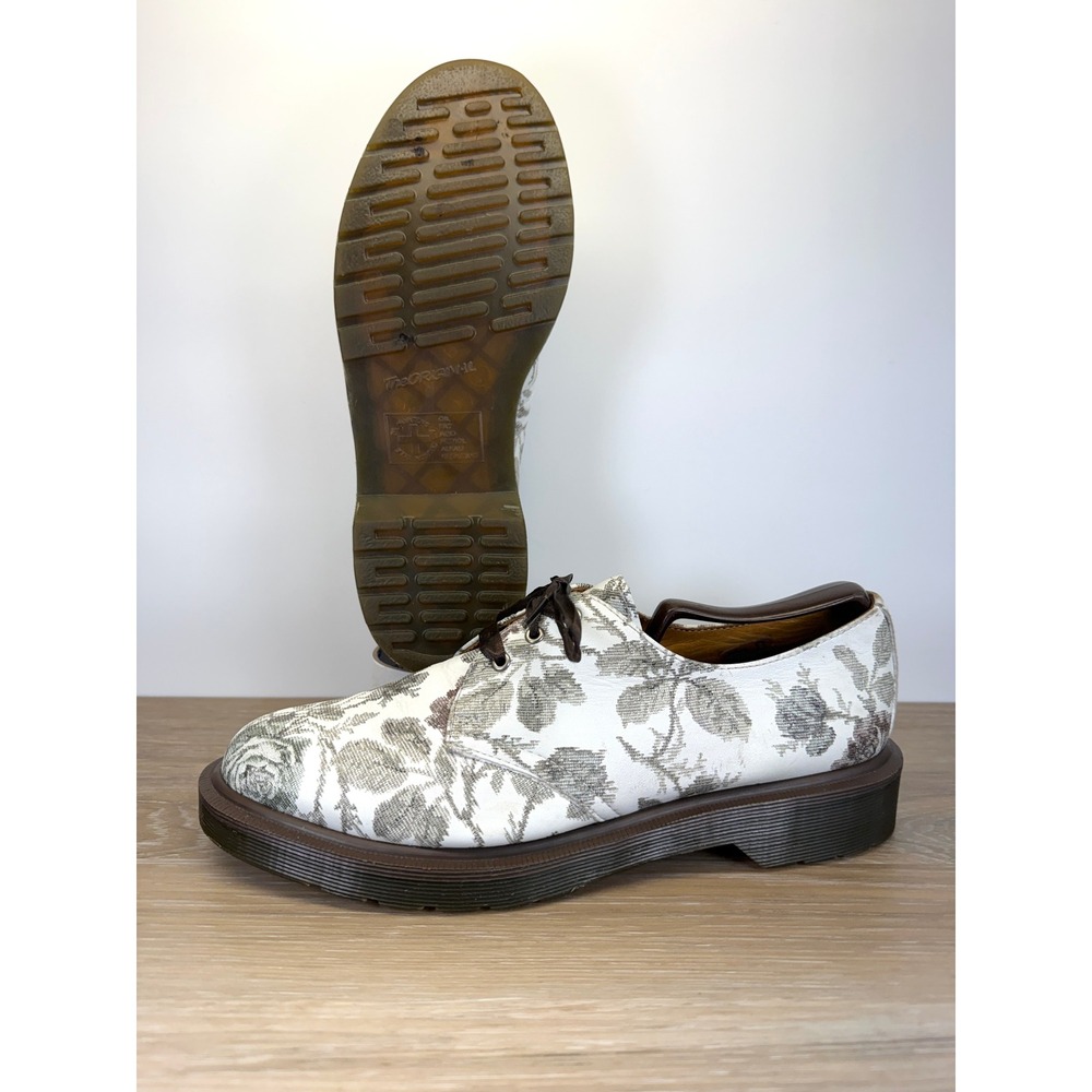 Dr Martens Oxford Shoes 1461 Floral Tapestry Rose Brown Y2K Women 10 Vintage